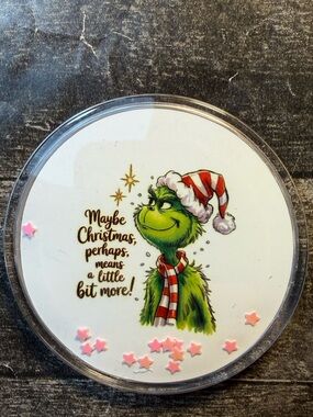 Grinch Maybe Christmas Perhaps Means A Little Bit More Badge Pin 2” New Unisex